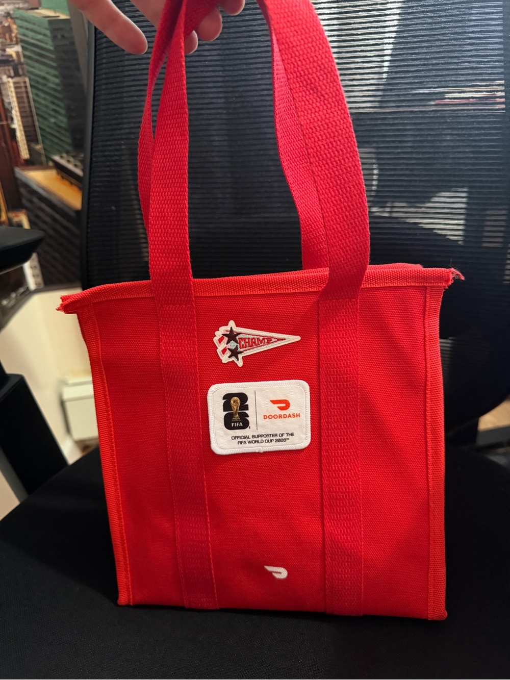DoorDash FIFA World Cup Canvas Tote Bag with Patches